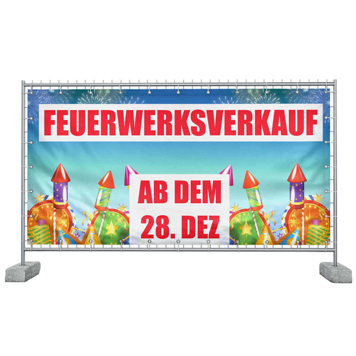 340 x 173 cm | Feuerwerksverkauf Bauzaunbanner (1548)