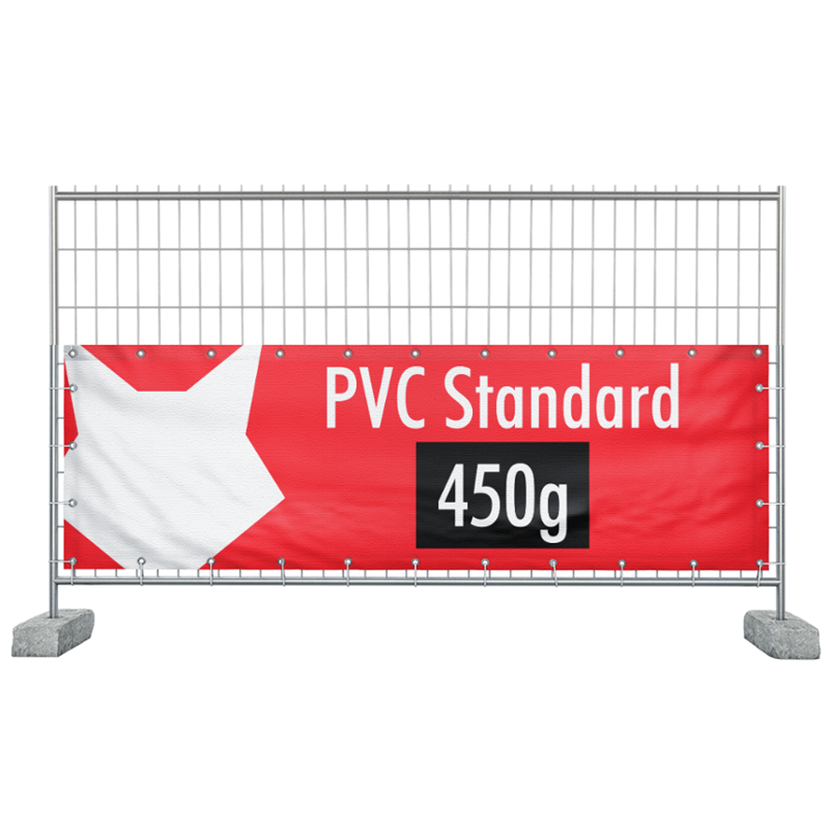 340 x 110 cm | Bauzaunbanner selbst gestalten, PVC Frontlit Standard