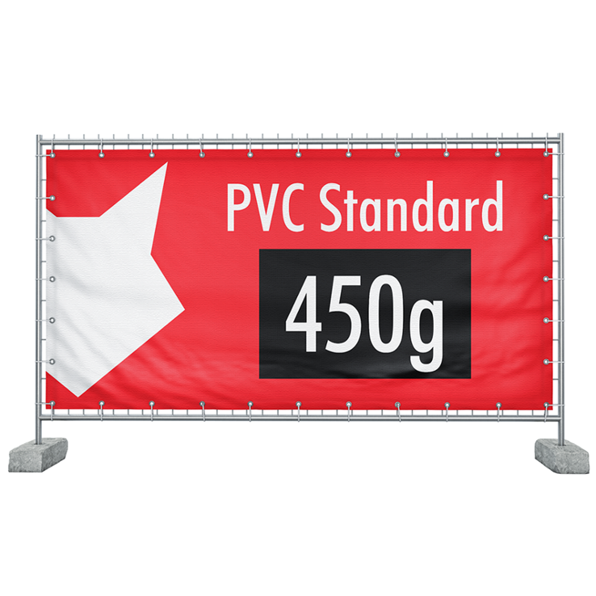 340 x 173 cm | Bauzaunbanner selbst gestalten, PVC Frontlit Standard