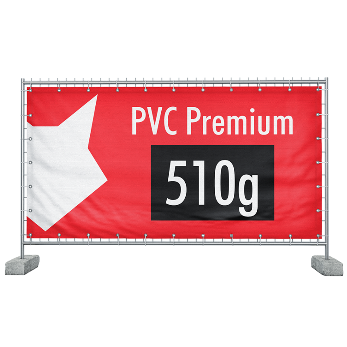 340 x 173 cm | Bauzaunbanner selbst gestalten, PVC Frontlit Premium B1