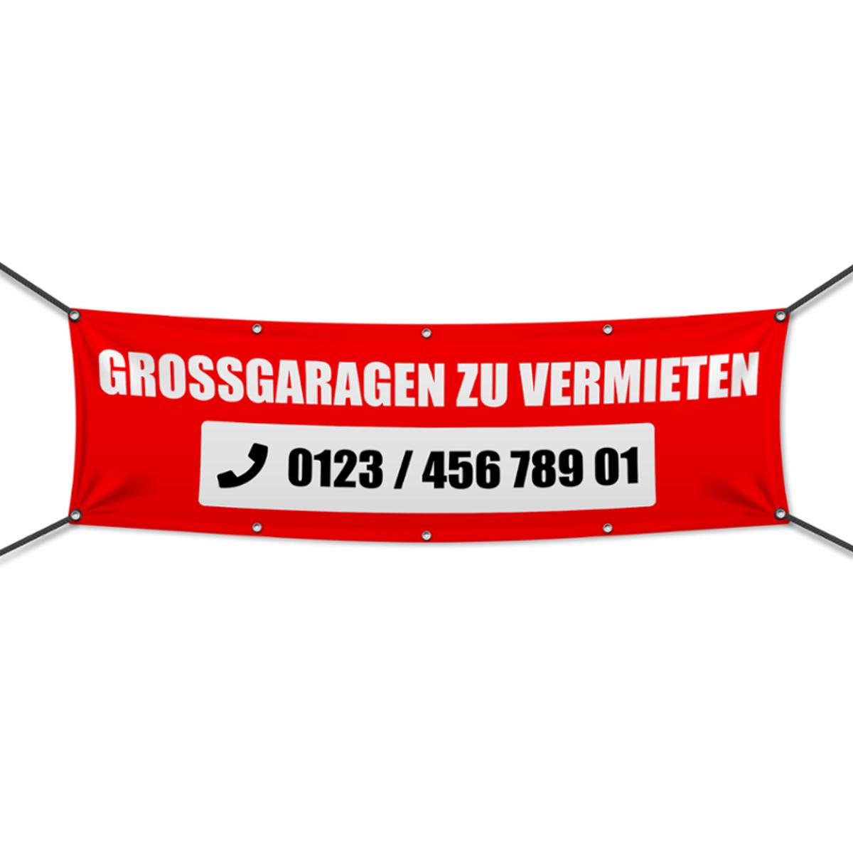 Großgaragen zu vermieten Werbebanner, Banner in 6 Größen (4014)