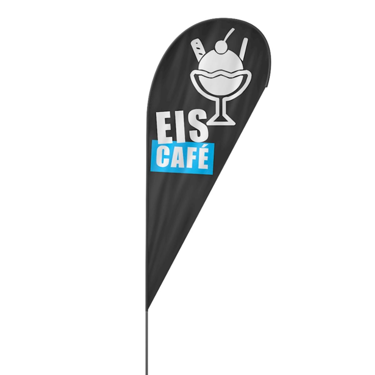 Eis Café Beachflag, 3 Modelle, 4 Größen (3174)