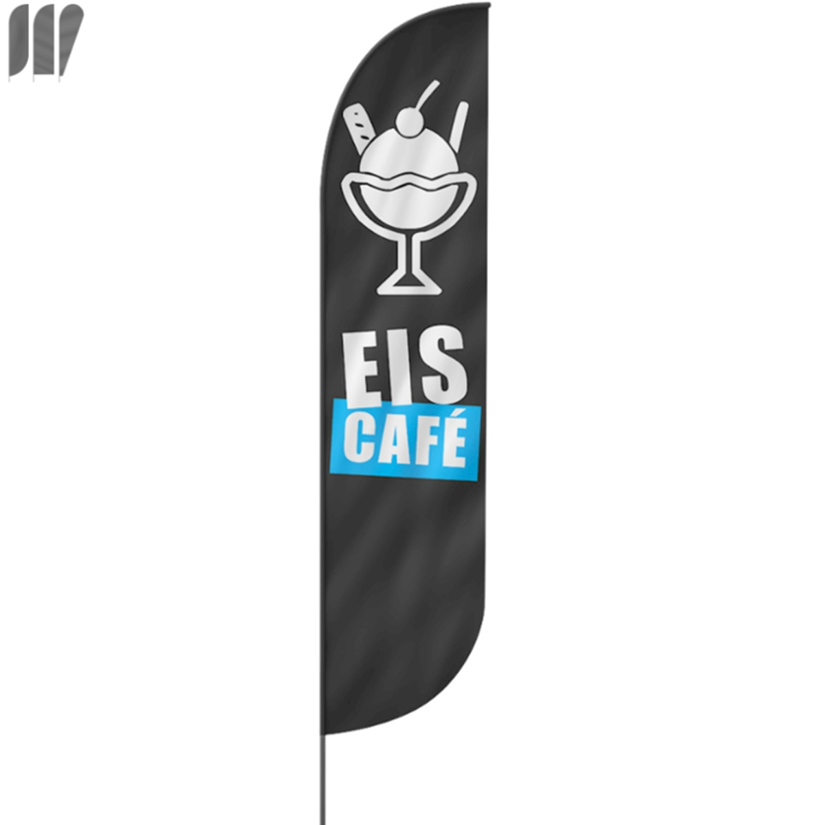 Eis Café Beachflag, 3 Modelle, 4 Größen (3174)