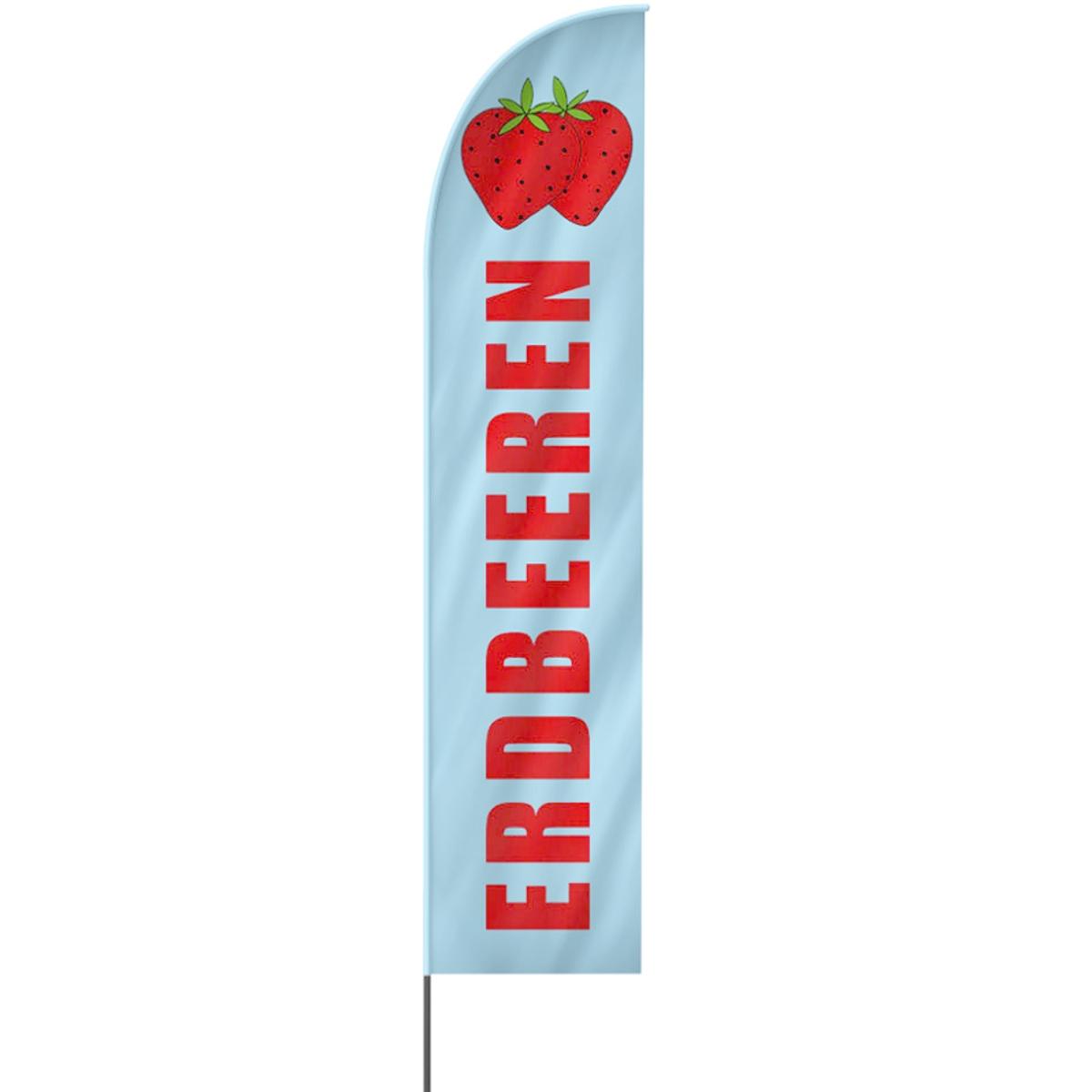 Erdbeeren Beachflag, 3 Modelle, 4 Größen (2621)