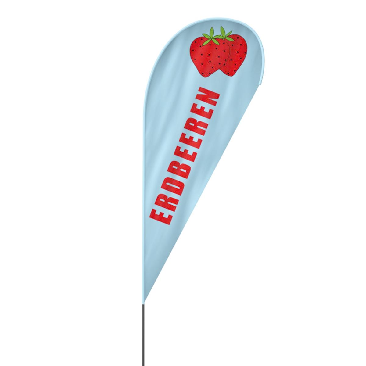 Erdbeeren Beachflag, 3 Modelle, 4 Größen (2621)